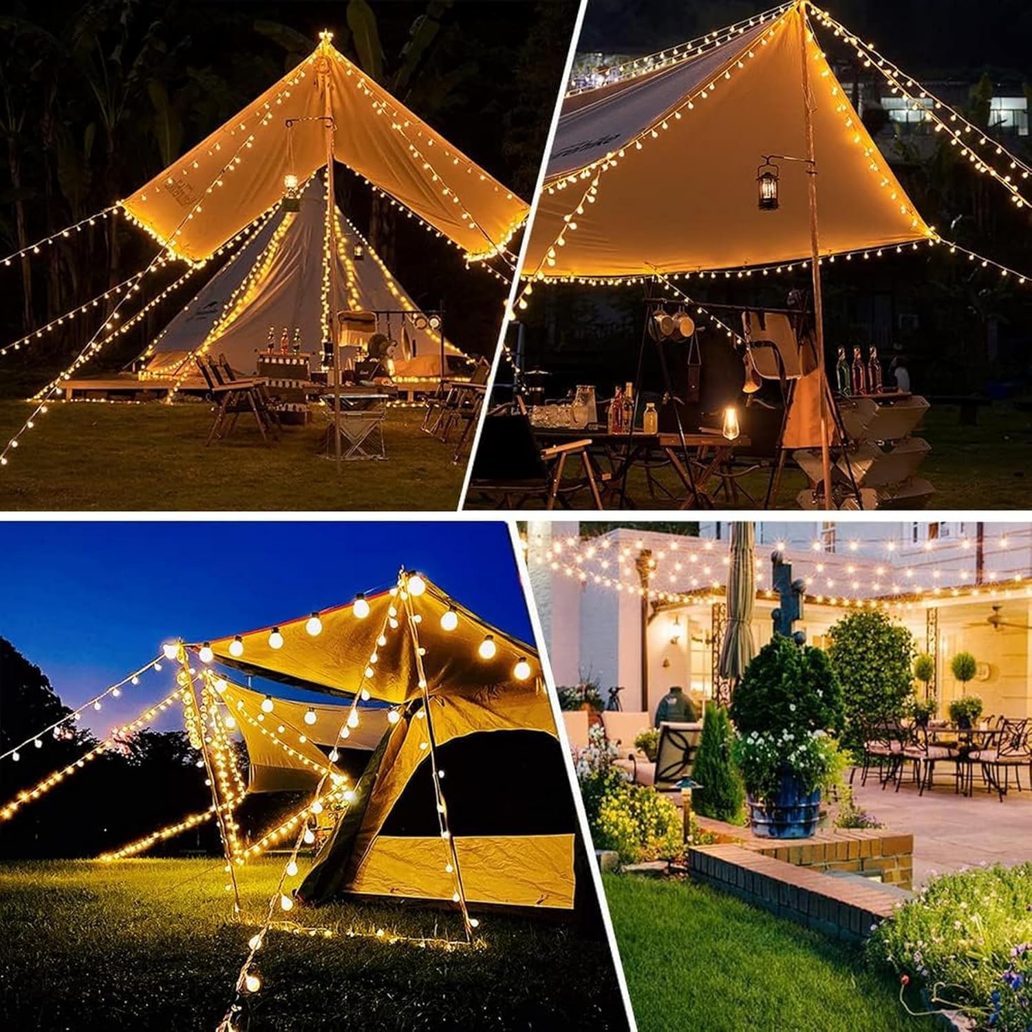 Globe String Lights, 120LED 15M49ft Fairy Lights Plug in Powered, 8 Modes image 0