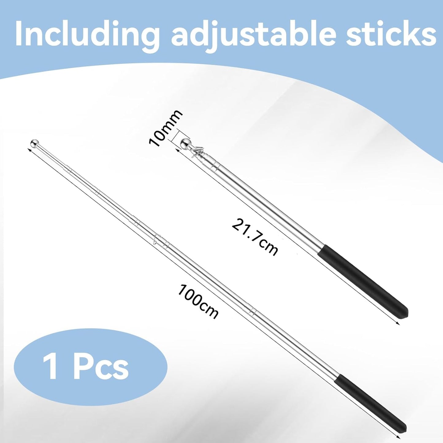 Premium Retractable Teaching Pointer Stick, 39-inch Extendable Stainless Steel  image 4