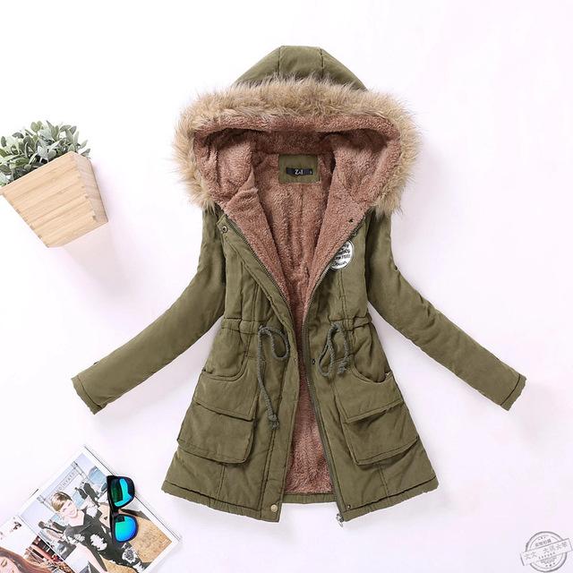 Hooded Medium-Long Casual Parka image 7