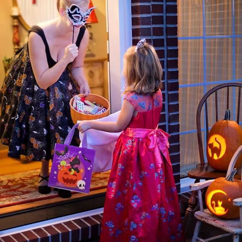 1-60pcsTrick or Treat Bags Halloween Tote Bag With Handle Halloween Party Kids image 1