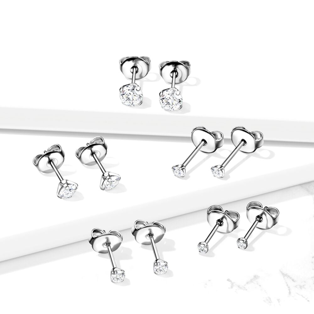 Dainty Hypoallergenic Titanium Stud Earrings with Brilliant Claw-Set Crystals image 7