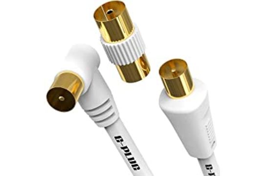 G-PLUG 10m Long TV Aerial Cable Right Angle with Plug Ada image 0