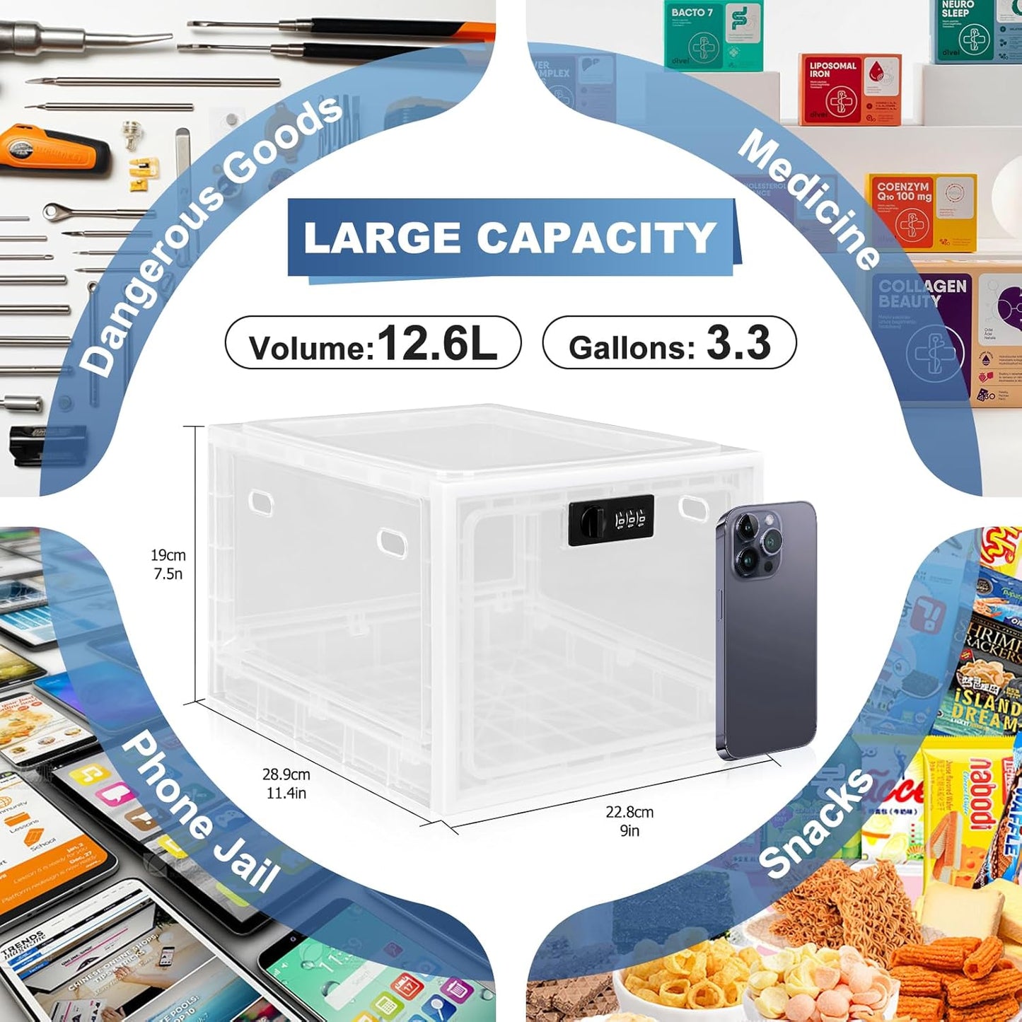 Lockable Medicine Box, Clear Medicine Storage Box image 5
