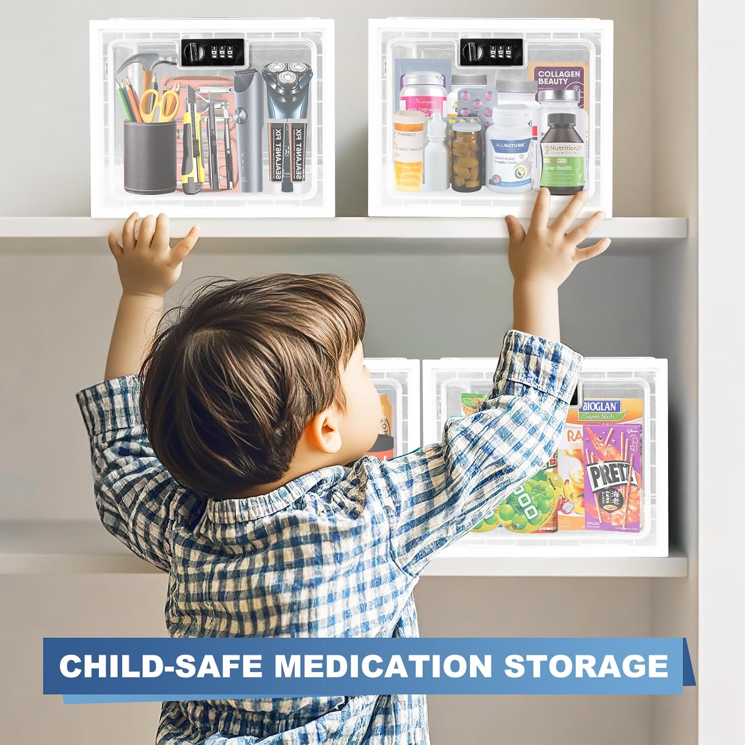 Lockable Medicine Box, Clear Medicine Storage Box image 4
