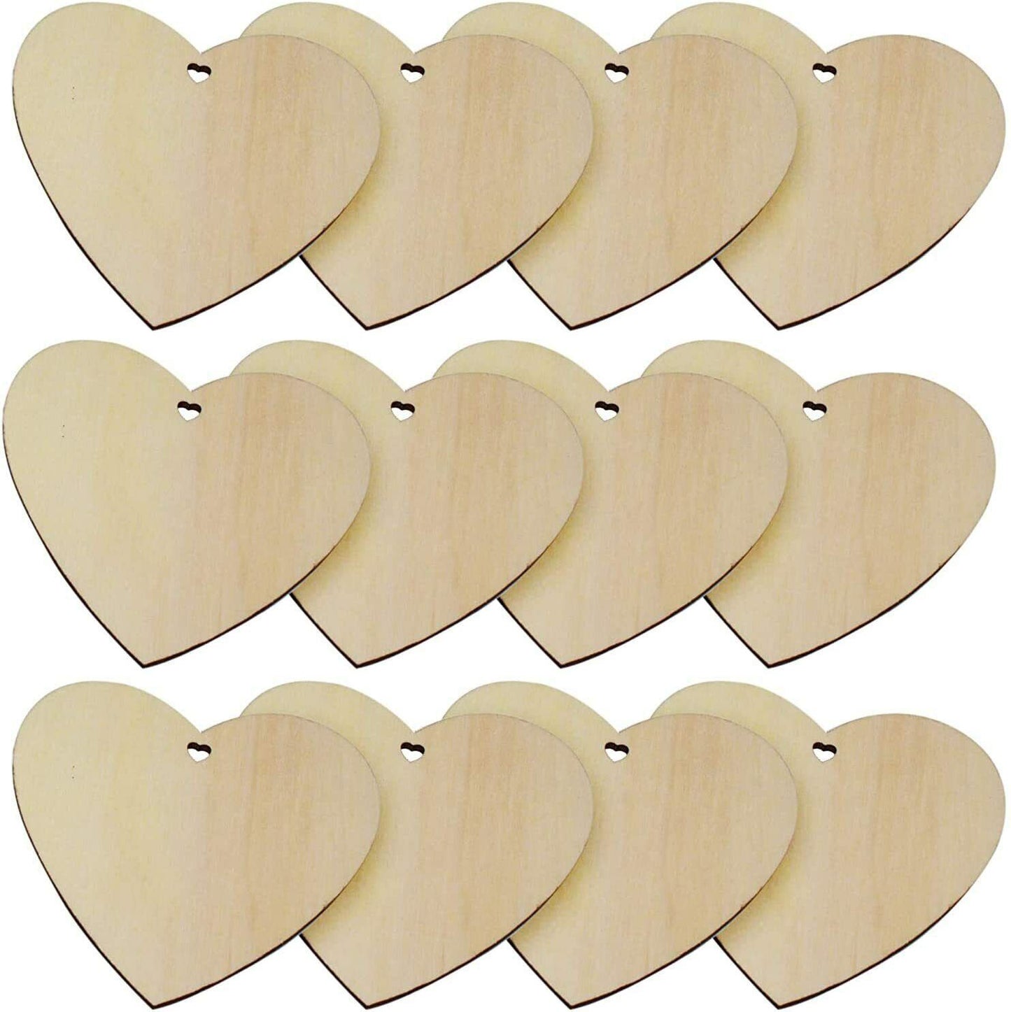 50 Rustic Wooden Hearts for DIY Crafts, Valentine's & Wedding Decor image 6
