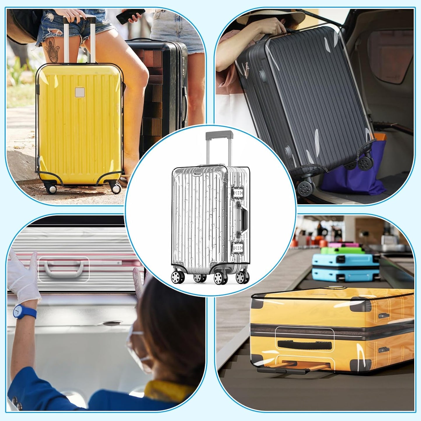 Yotako Durable Clear PVC Suitcase Cover for 20-30 Inch Wheeled Luggage image 12