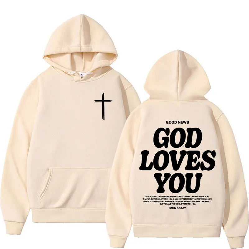 Harajuku Aesthetic Christian Jesus Church Hoodie Bible Verse God Loves Y2K image 13
