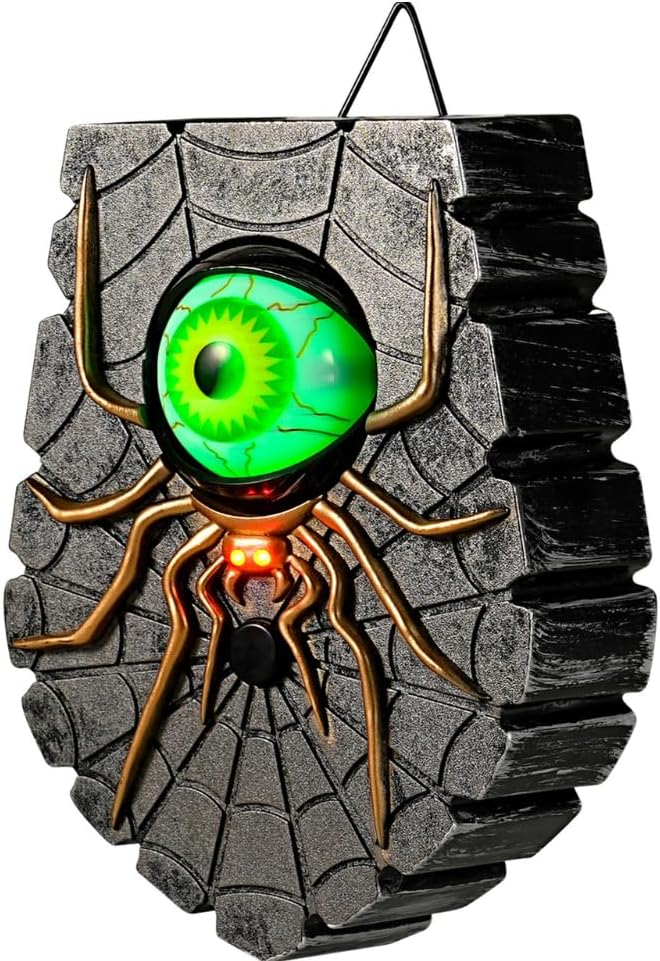 TRIXES Halloween Doorbell, Haunted Eyeball - Creepy Light Up Eyeball Doorbell image 3