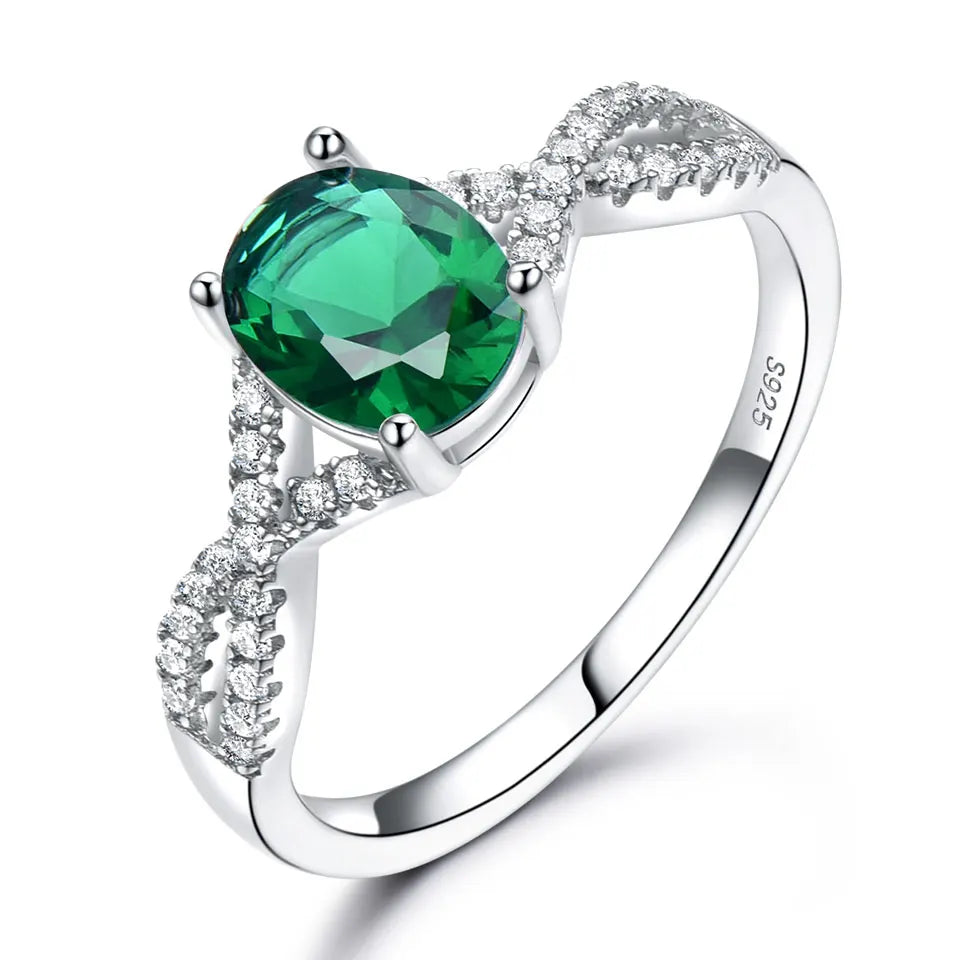 Hot Selling Emerald Zircon Sliver Jewelry Fashion 925 Sterling Silver Women's image 0