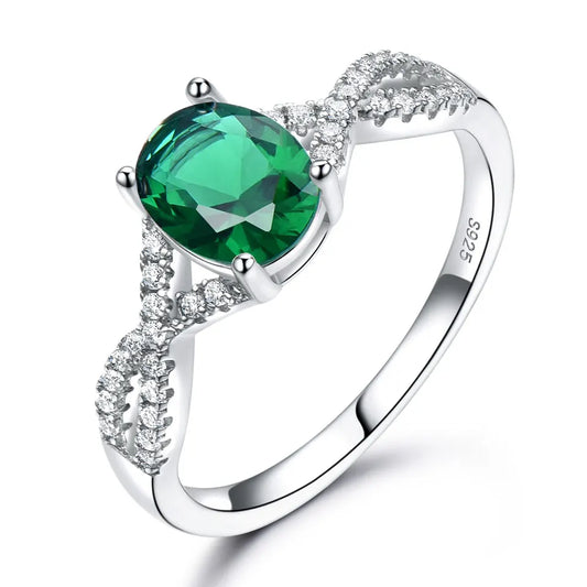 Hot Selling Emerald Zircon Sliver Jewelry Fashion 925 Sterling Silver Women's image 0