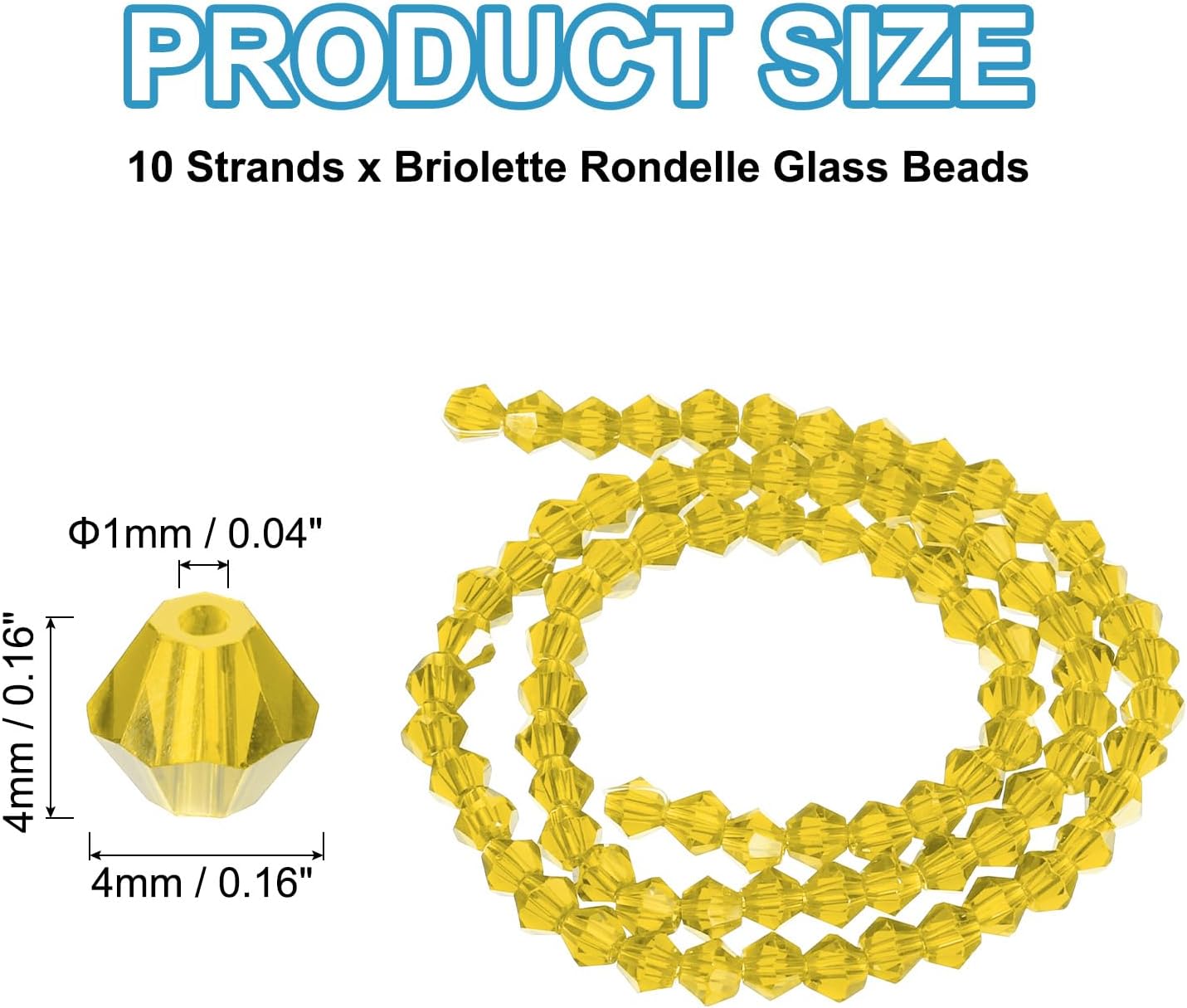 PATIKIL 840 Pcs Lemon Yellow 4mm Faceted Crystal Beads Jewelry Making image 24