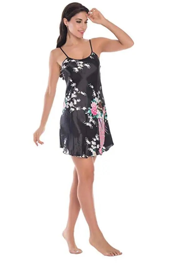 Fashion Women's Summer Mini Kimono Robe Lady Rayon Bath Gown Yukata Nightgown image 3