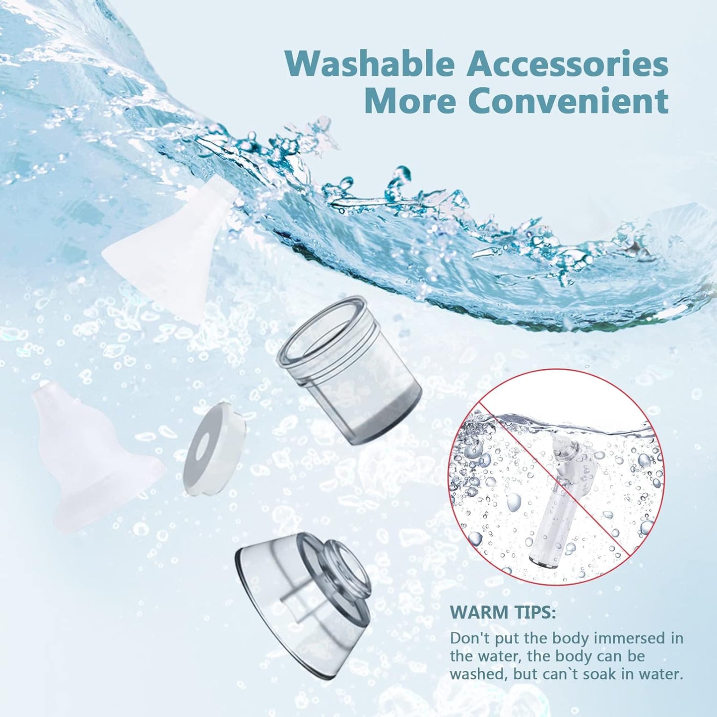 Baby Nasal Aspirator, Rechargeable Nasal Aspirator Baby Electric with 3 Suction image 2