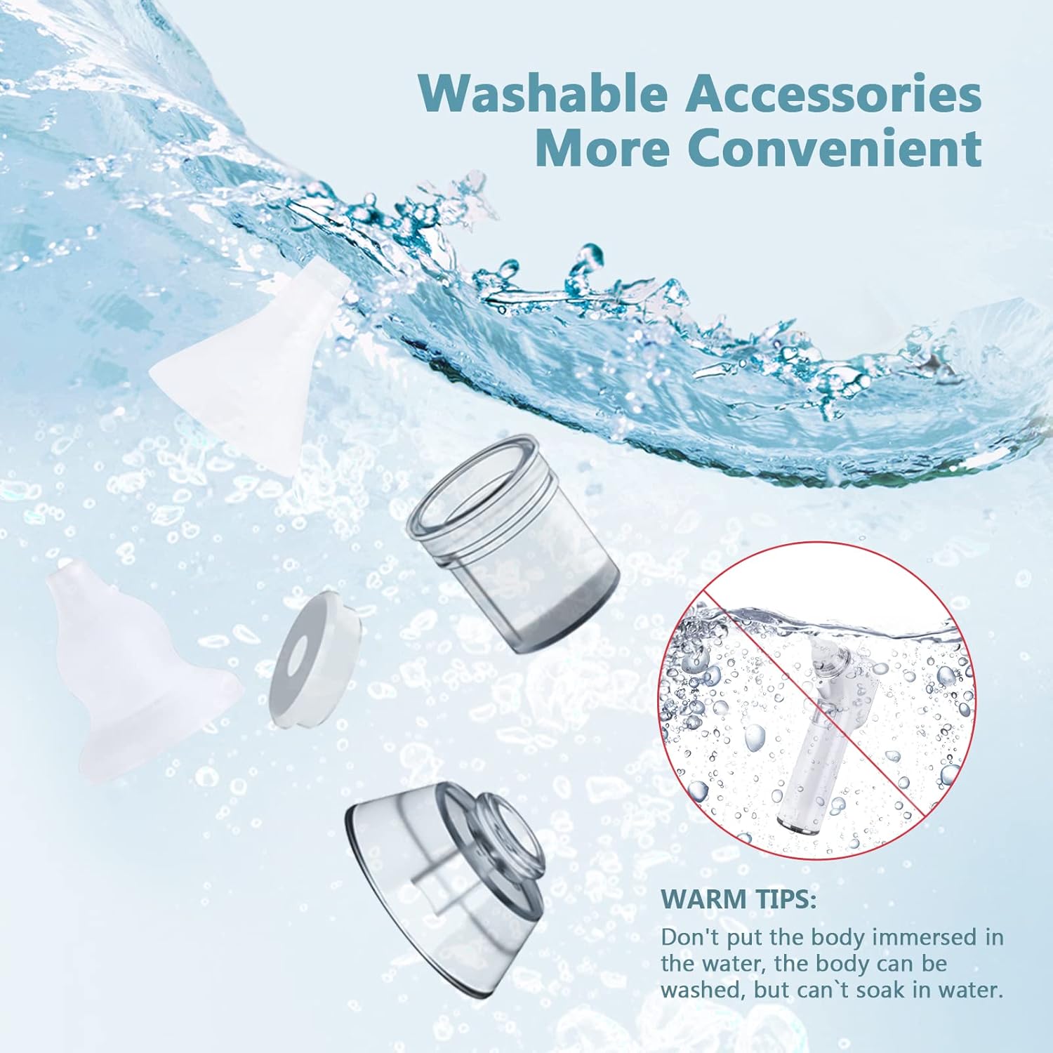 Baby Nasal Aspirator, Rechargeable Nasal Aspirator Baby Electric with 3 Suction image 2