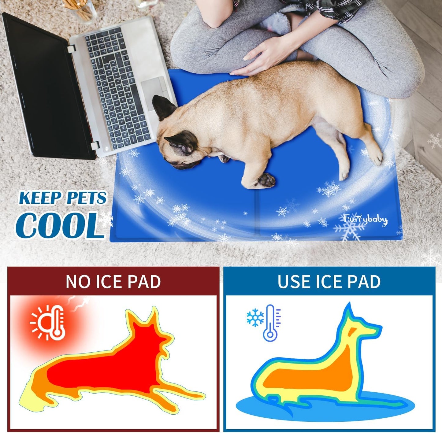 Furrybaby Dog Cooling Mat, Pet Bed Dog Mat Self-Cooling Pad image 5