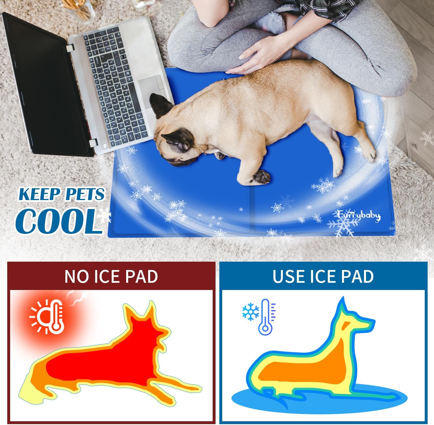 Furrybaby Dog Cooling Mat, Pet Bed Dog Mat Self-Cooling Pad image 5