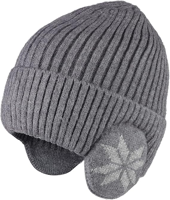 NICEYEA Winter Warm Knitted Beanies Hat for Men Women Thermal Skull Cap with Win image 7