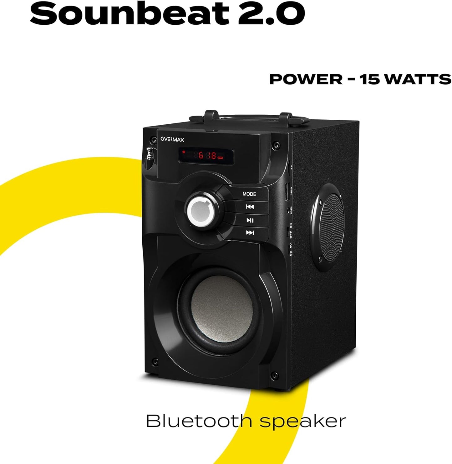Soundbeat Bluetooth Speaker Portable Bluetooth Speaker Stereo Sound 15W with FM image 3