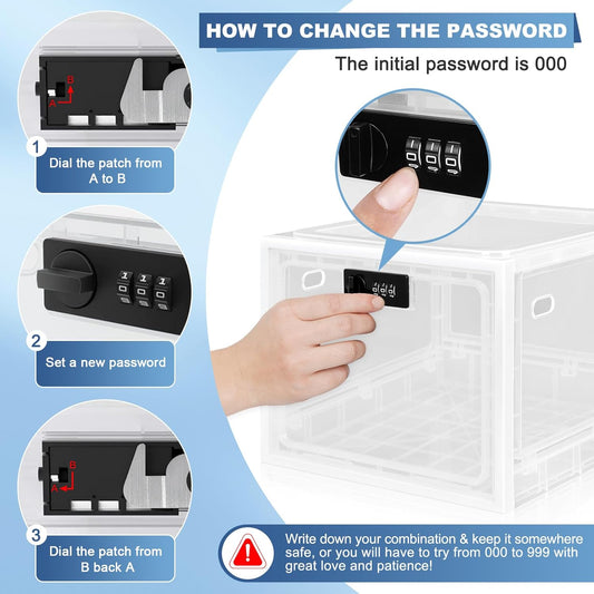 Lockable Medicine Box, Clear Medicine Storage Box image 0