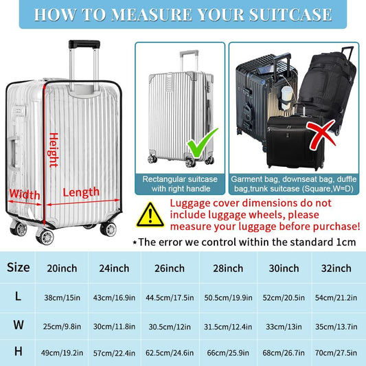 Yotako Durable Clear PVC Suitcase Cover for 20-30 Inch Wheeled Luggage image 0