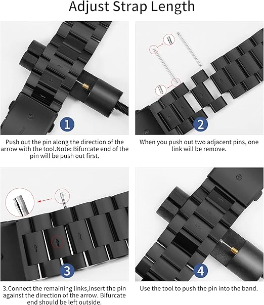 iBazal 22mm Watch Strap Metal Wrist Bands Steel Compatible with Samsung Galaxy image 6