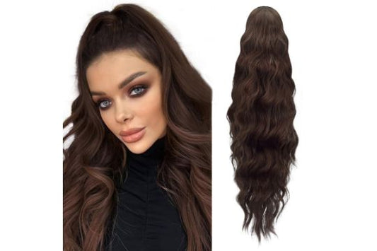 Gairyan Clip in Hair Extensions Curly Wavy Dark Long Hair image 0