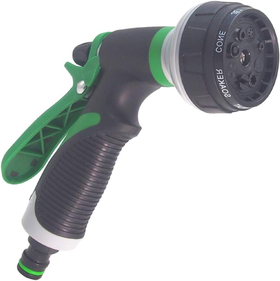 GoldOars Pack of 2 Garden Hand Shower Garden Hose Nozzle 8 Adjustable Pressure image 4