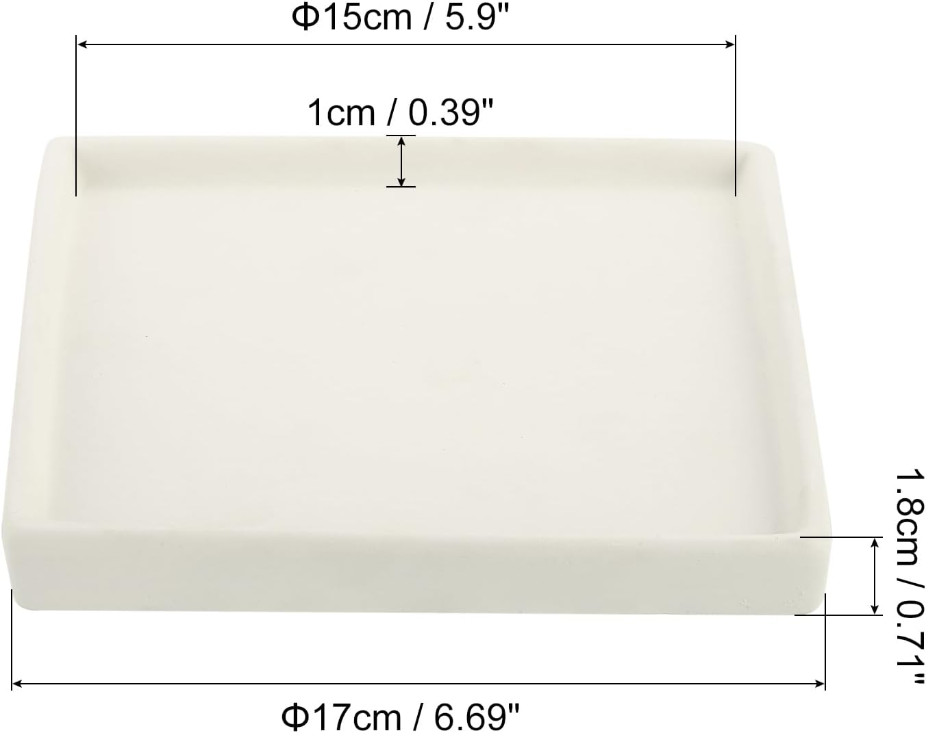 PATIKIL 6.7-inch Square Ceramic Plant Pot Saucer – Indoor Outdoor Flower Drip T image 2