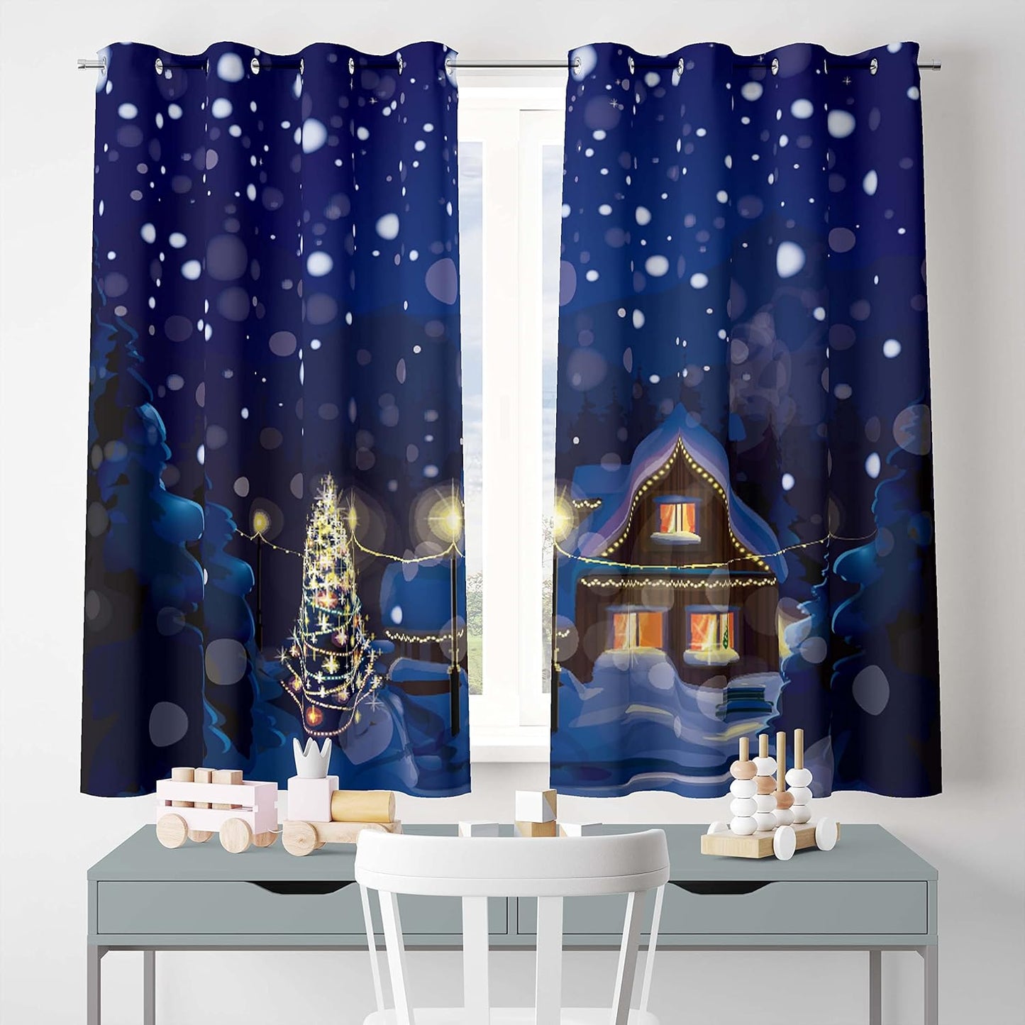 SHUIZHIHE Print Curtains Printed Curtains Boys and Girls Room image 3