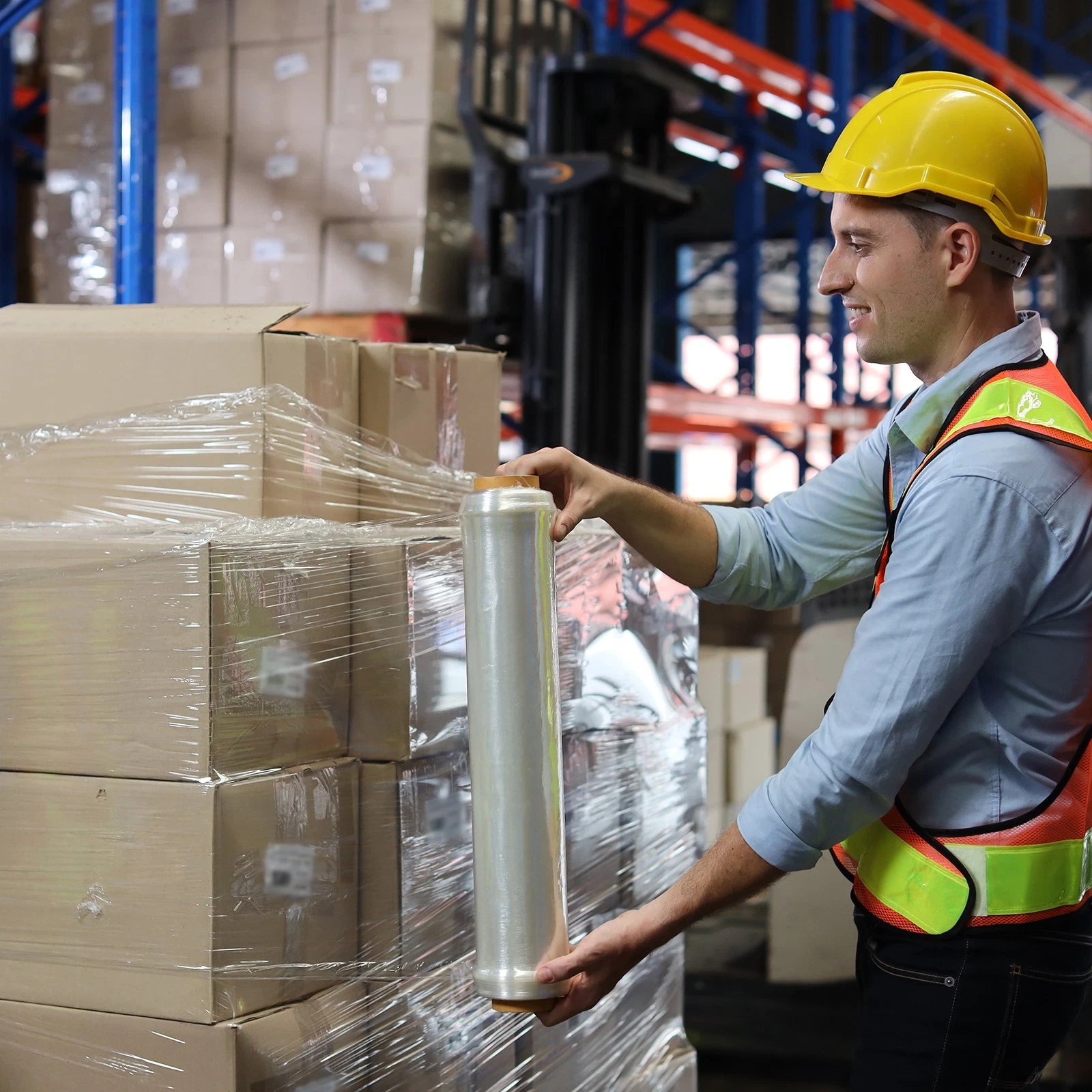 Ergonomic 8.4-Inch Stretch Film Dispenser Handles for Efficient Shrink Wrapping image 3