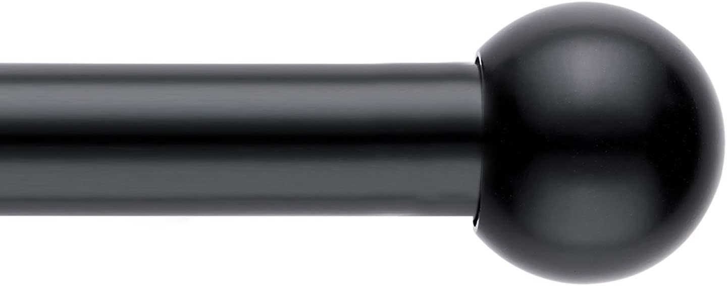 Adjustable Curtain Pole,Rod Length 80 to 214cm (32-84 inch), Black Curtain Rods image 4