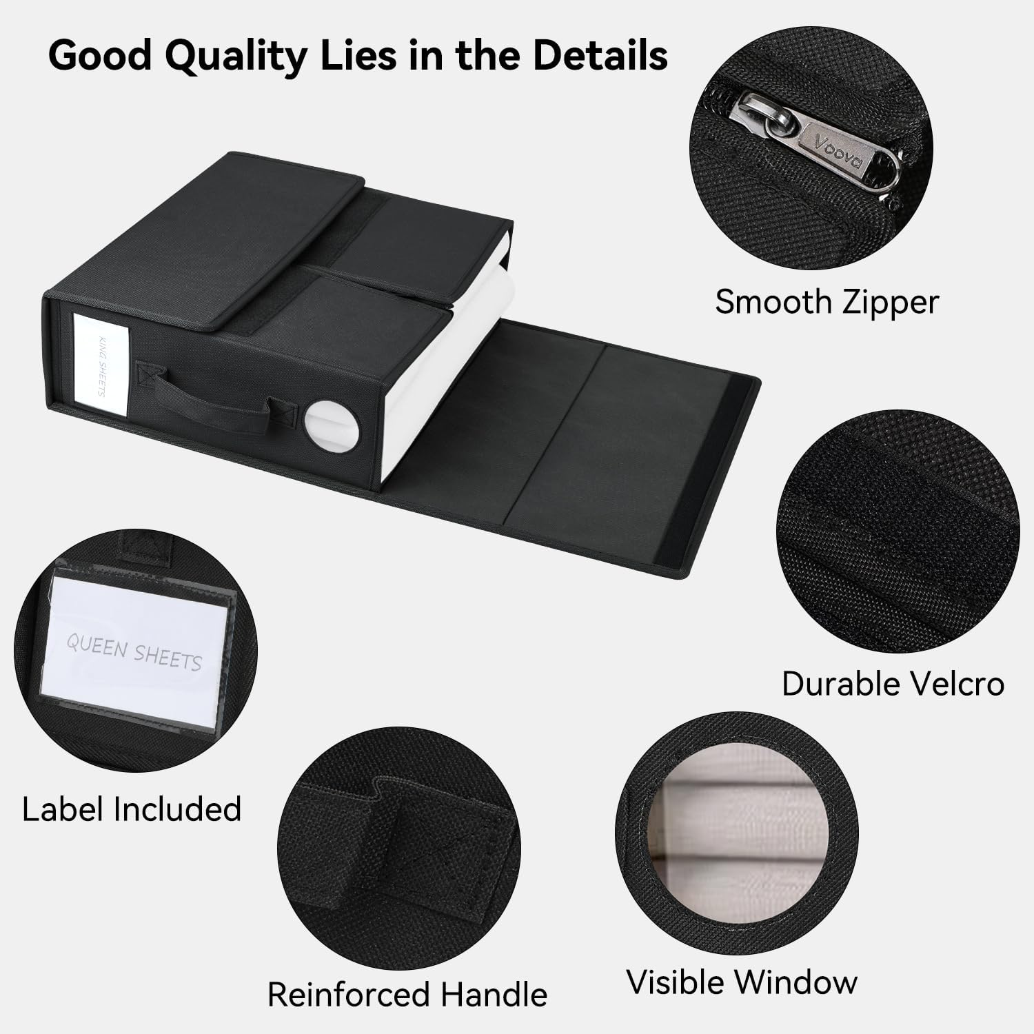 Voova 4 Pack Foldable Bed Sheet Organiser Storage image 2