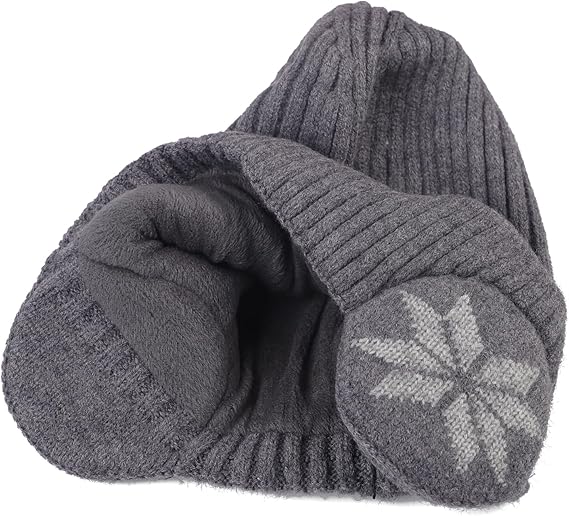 NICEYEA Winter Warm Knitted Beanies Hat for Men Women Thermal Skull Cap with Win image 6