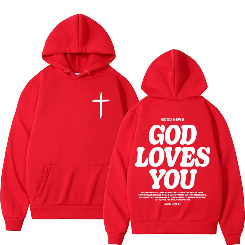 Harajuku Aesthetic Christian Jesus Church Hoodie Bible Verse God Loves Y2K image 8