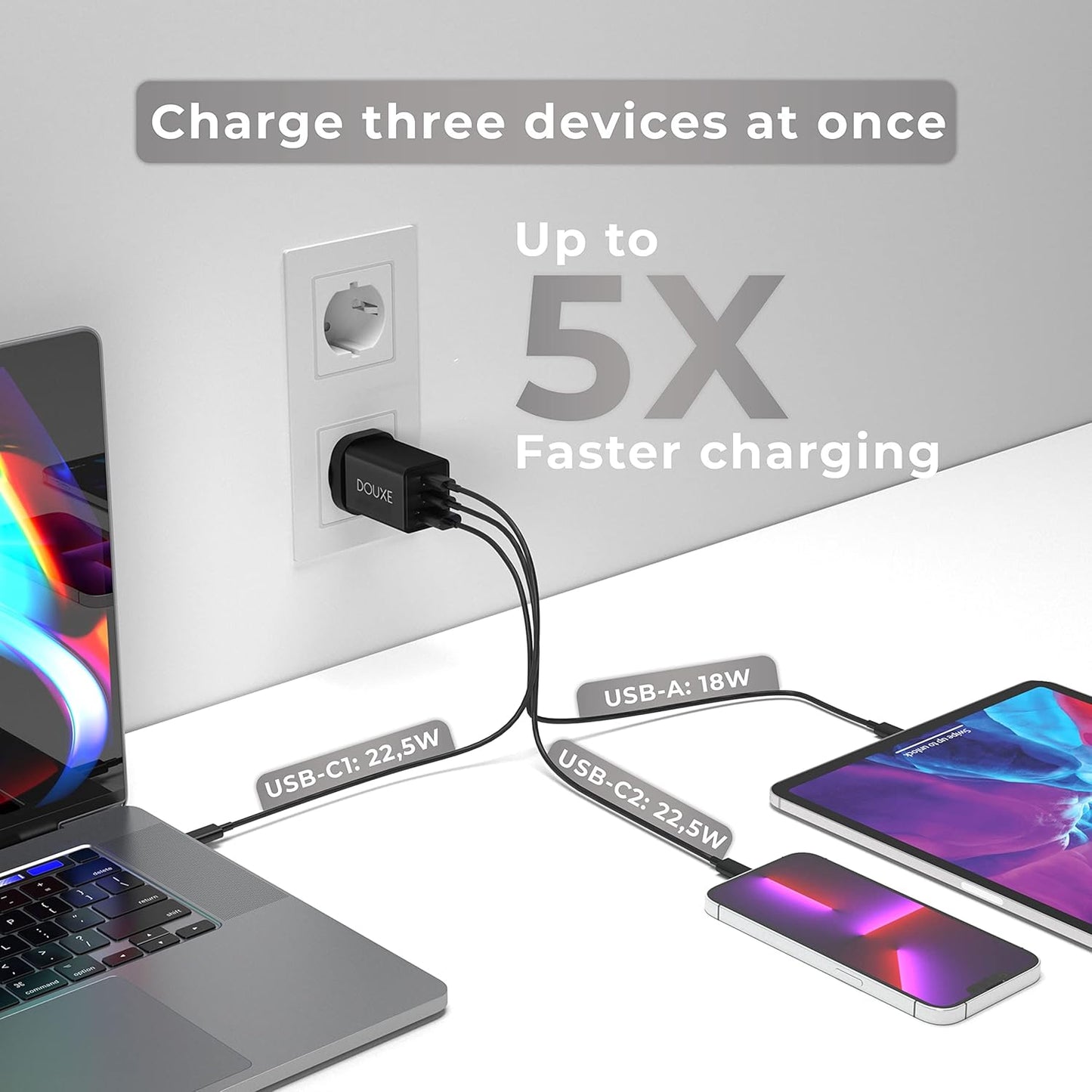 Douxe 67W HIGH-SPEED USB C Charger Plug & Play Adapter for your Smartphones, image 2