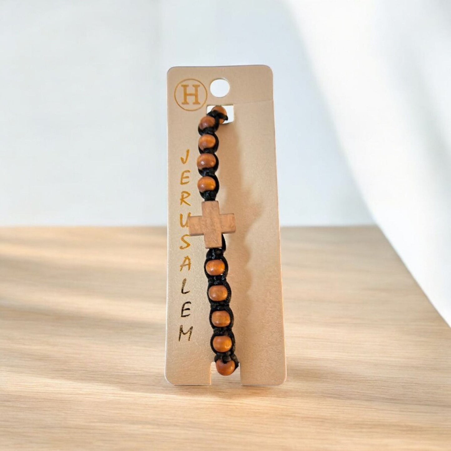 Holy Land Jerusalem Bracelet-Olive Wood Cross image 2