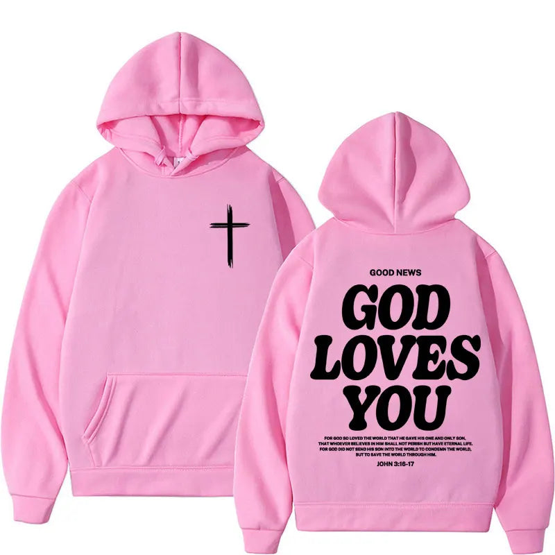 Harajuku Aesthetic Christian Jesus Church Hoodie Bible Verse God Loves Y2K image 12