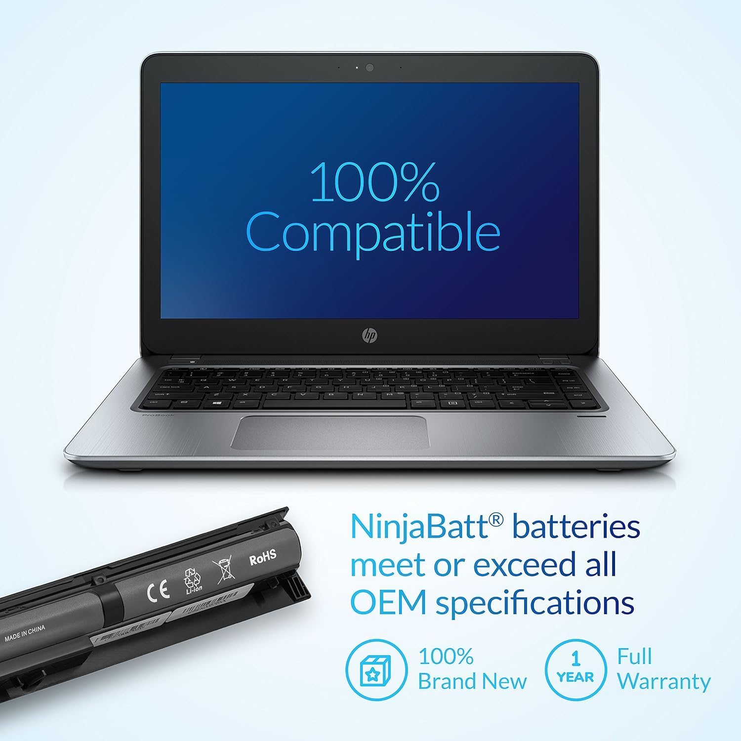 NinjaBatt Battery for HP V104 756743-001 VI04 ProBook image 6