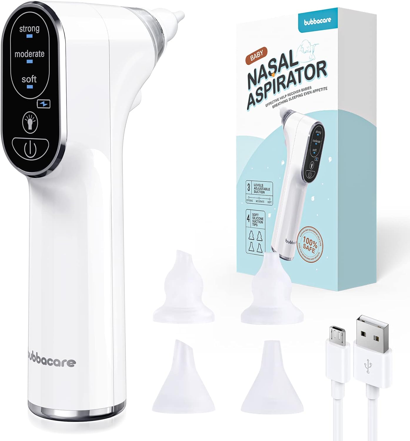 Baby Nasal Aspirator, Rechargeable Nasal Aspirator Baby Electric with 3 Suction image 6
