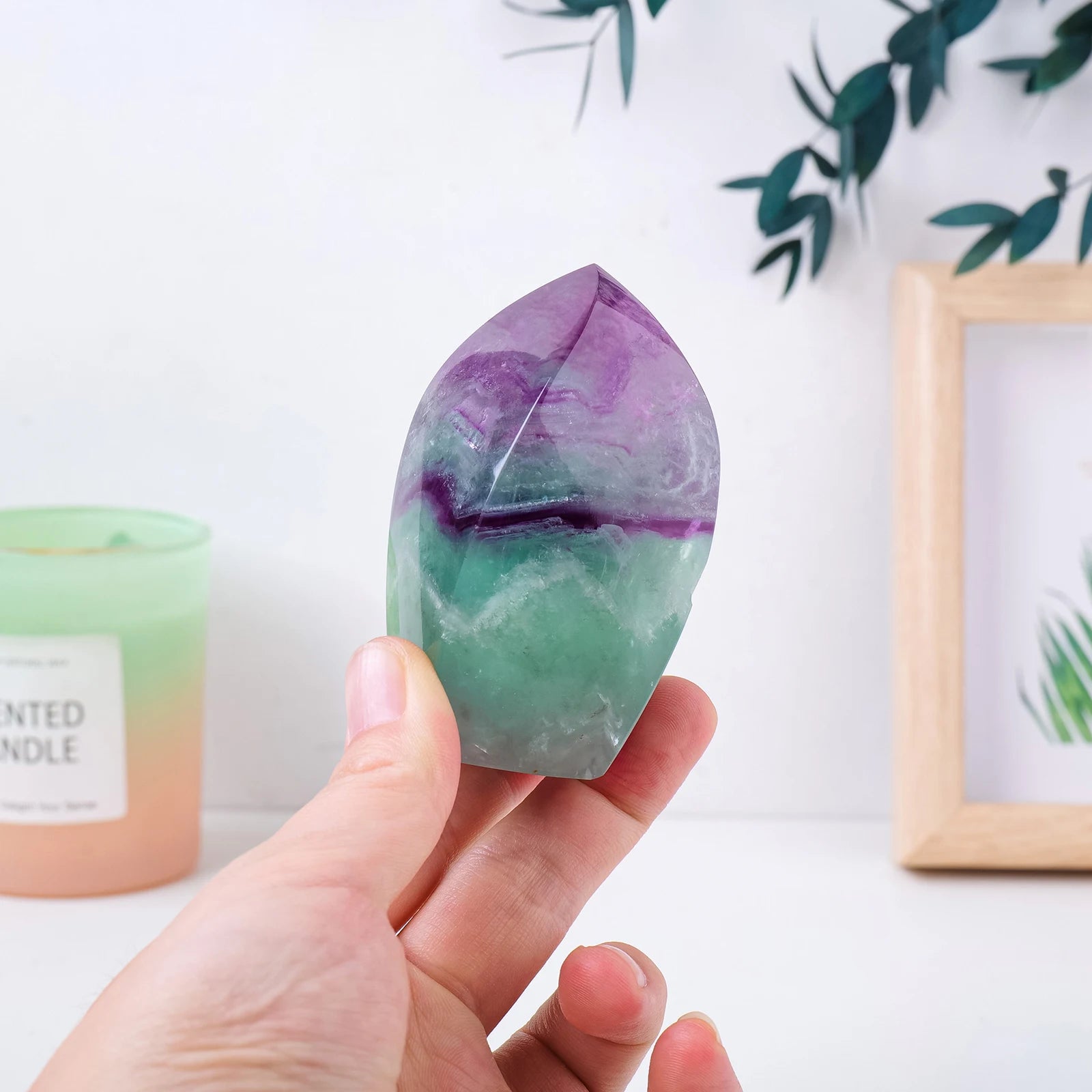 Healing Stone Natural Crystal Candy Crystal Flame for Home Decoration image 2