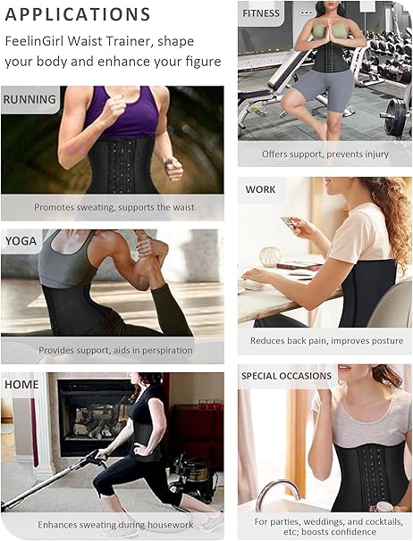 FeelinGirl Waist Trainer for Women Tummy Control Workout Slimming Body Shaper image 5