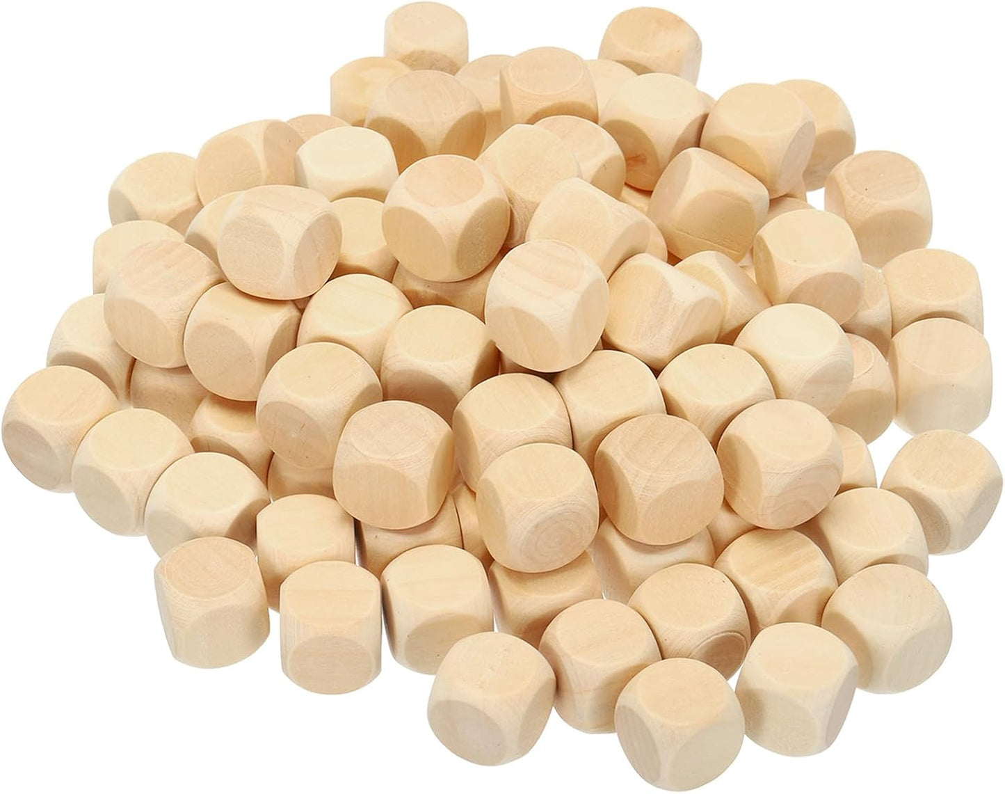 120-Pack 18mm Unfinished Wooden Blank Dice Cubes, Smooth 6-Sided Craft Blocks image 0