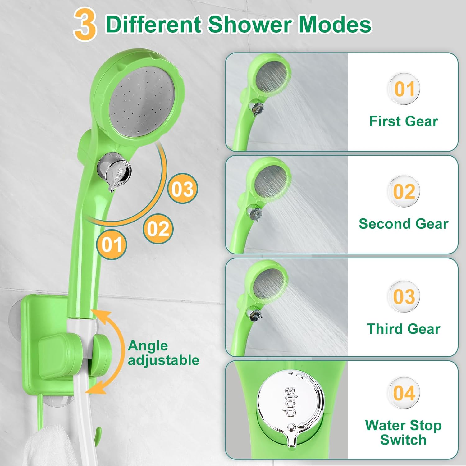 WADEO Upgraded Portable Shower, Camping Shower with Rechargeable 6000mAh Battery image 5