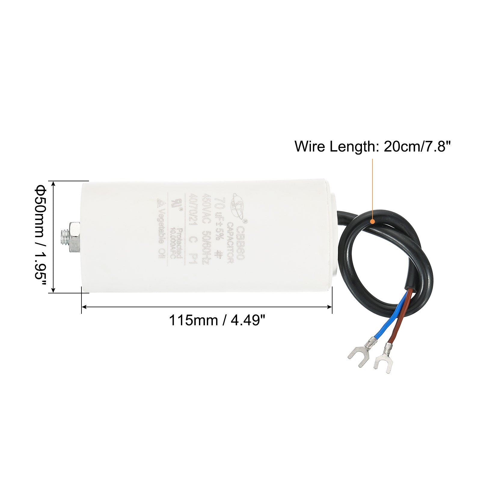 Harfington CBB60 70uF AC450V Run Capacitor for Motors & HVAC image 0