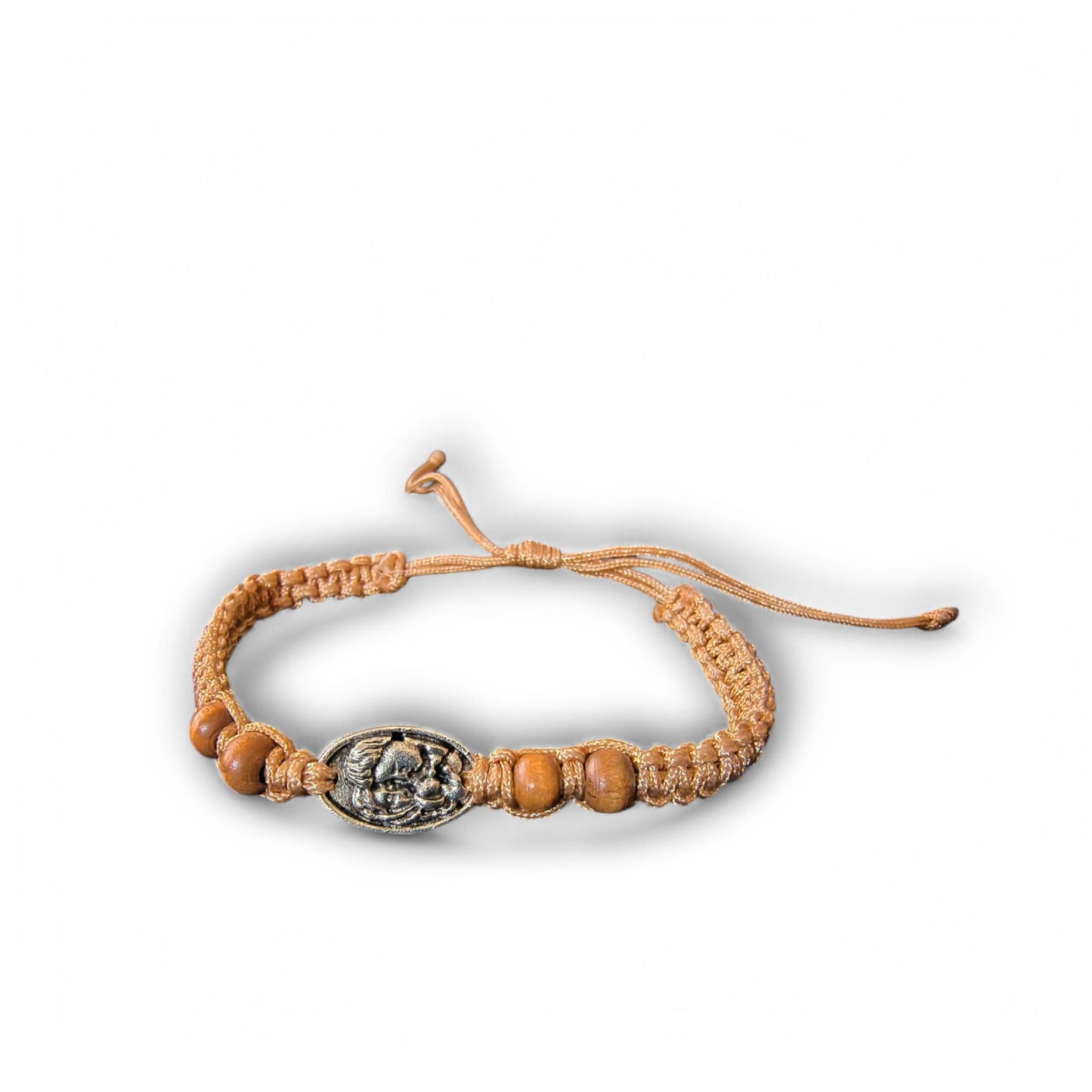 Holy Land Jerusalem Bracelet - Olive Wood & Holy Family Icon image 2