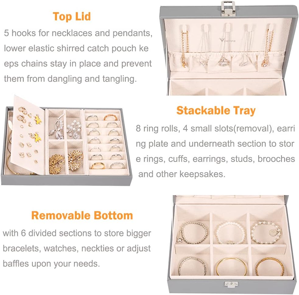 Voova Jewellery Box Organiser for Women Girls image 4