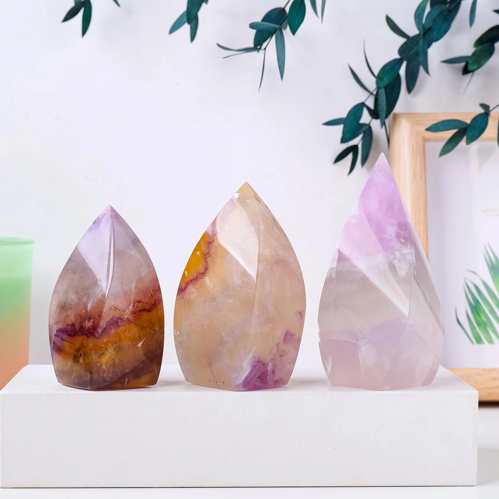 Healing Stone Natural Crystal Candy Crystal Flame for Home Decoration image 3