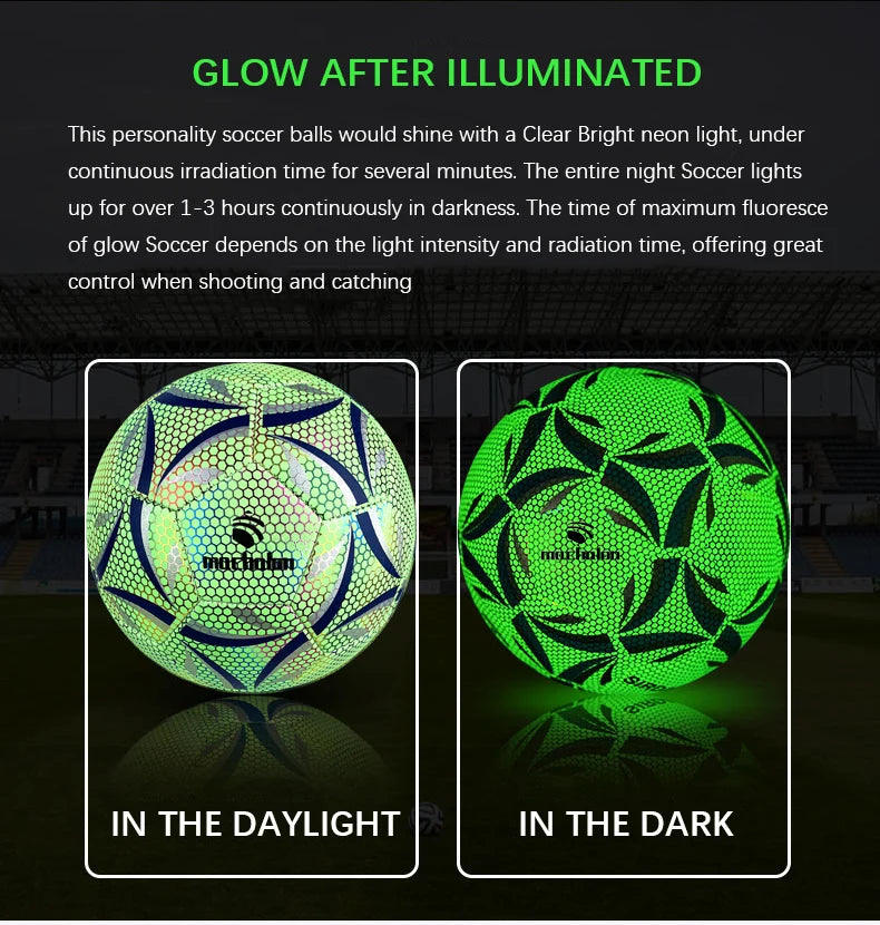 Glow in Dark Soccer BALL Custom Machine Sewn Practice Ball Soccer Ball  Size  5 image 4