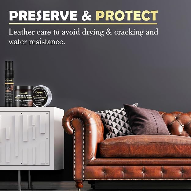 SIHOOPE Dark Brown Leather Repair & Restoration Kit – Cleaner, Balm, Conditioner image 3