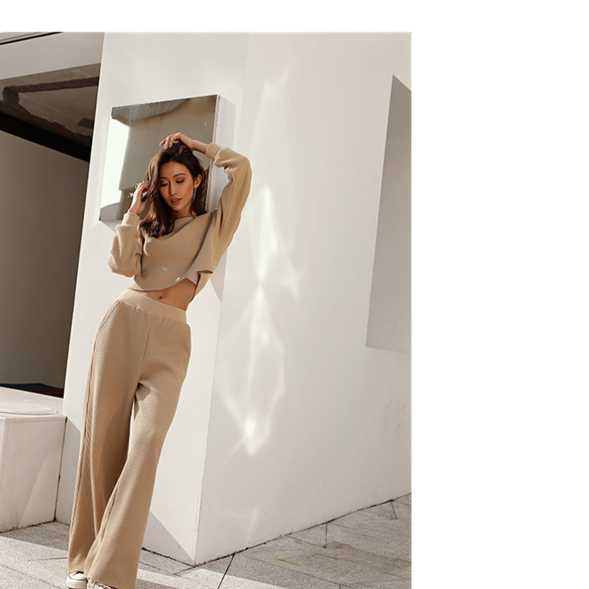 2023 Trending Design Sweatshirt Casual Leisure Street Wear Suit Solid Color WiDE image 7